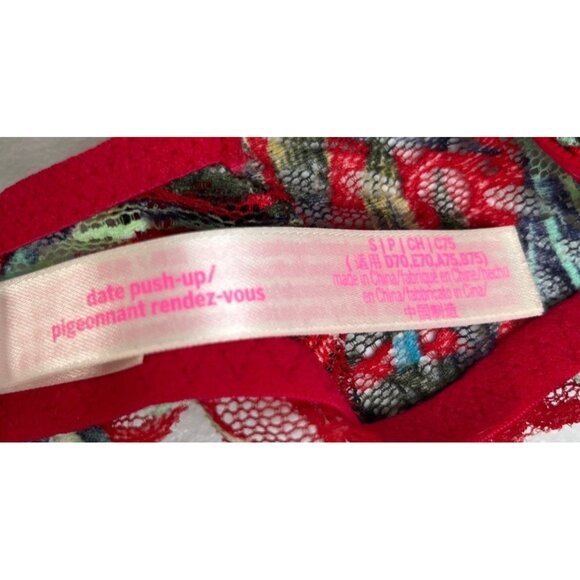 Pink Victorias Secret Date Push Up Bra Bralette Small Red Sexy Lace Padded - Picture 9 of 12